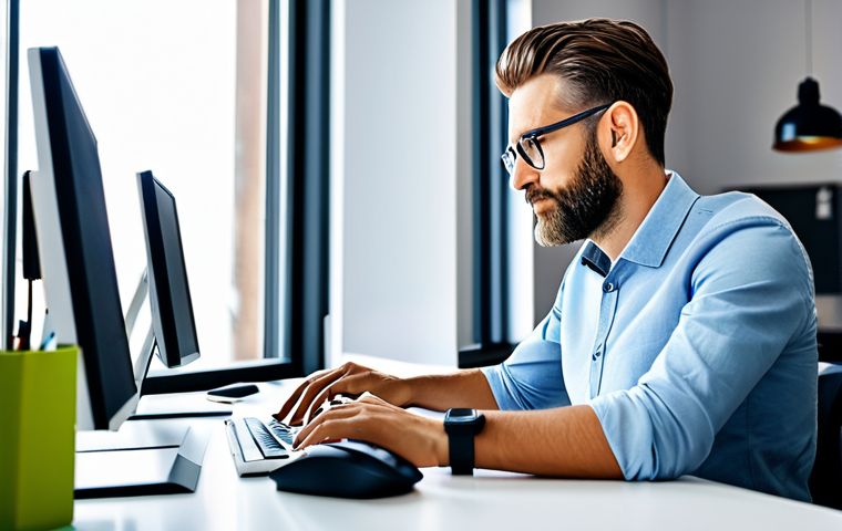 **

"A professional graphic designer, fully clothed in smart casual attire, working on a computer in a bright, modern co-working space, safe for work, appropriate content, perfect anatomy, natural proportions, professional photography, high quality, family-friendly."

**