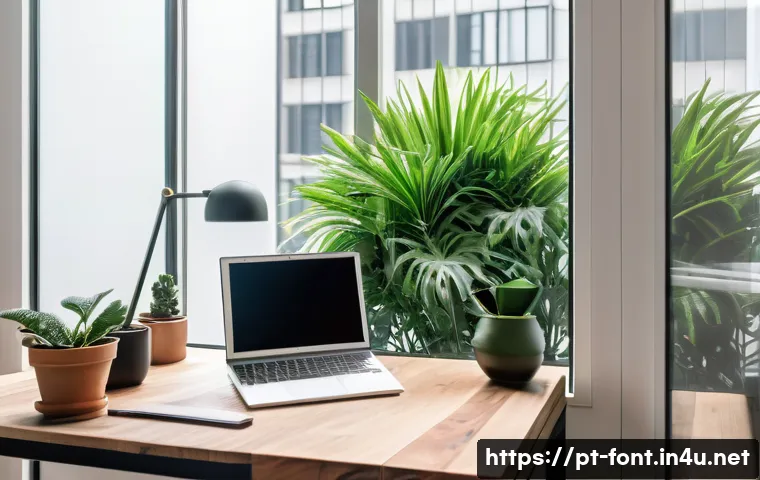 문서 편집기를 위한 폰트 추천 - A modern, bright home office workspace in São Paulo, Brazil, with a sleek laptop screen displaying a...